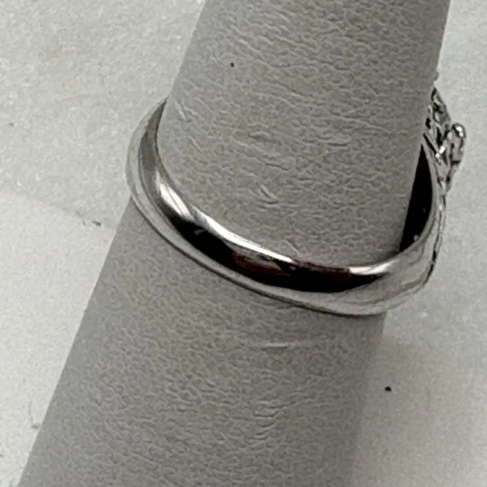 CFJ Sterling Silver Tahitian Pearl Ring 7 Crown Setting Filigree Oil Slick